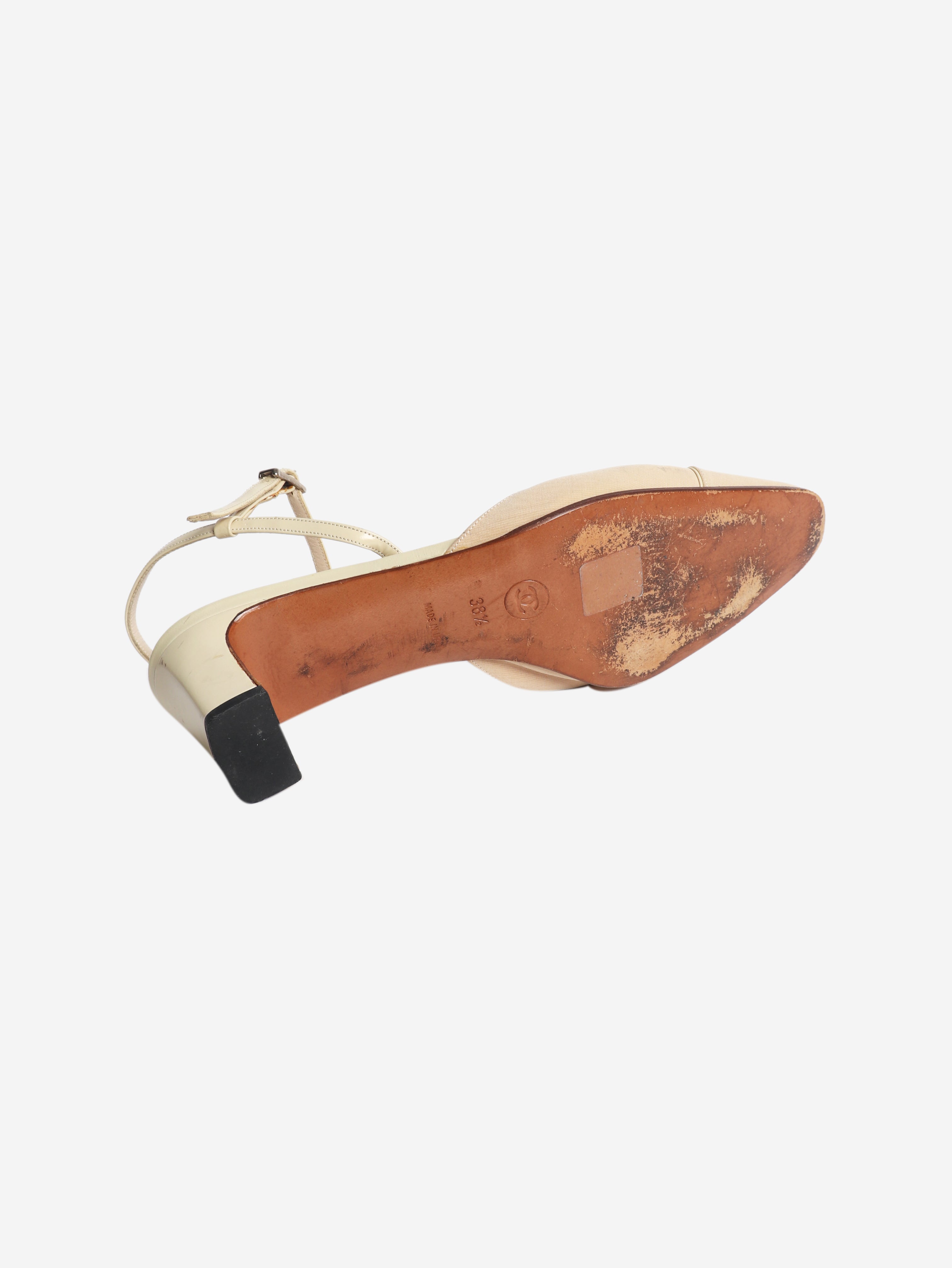 Beige slingback heels - size EU 38.5 (UK 5.5)