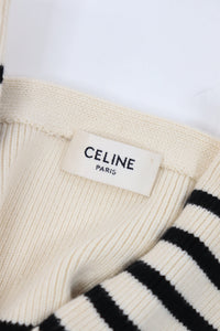 Celine Cream and black Breton striped jumper - size S