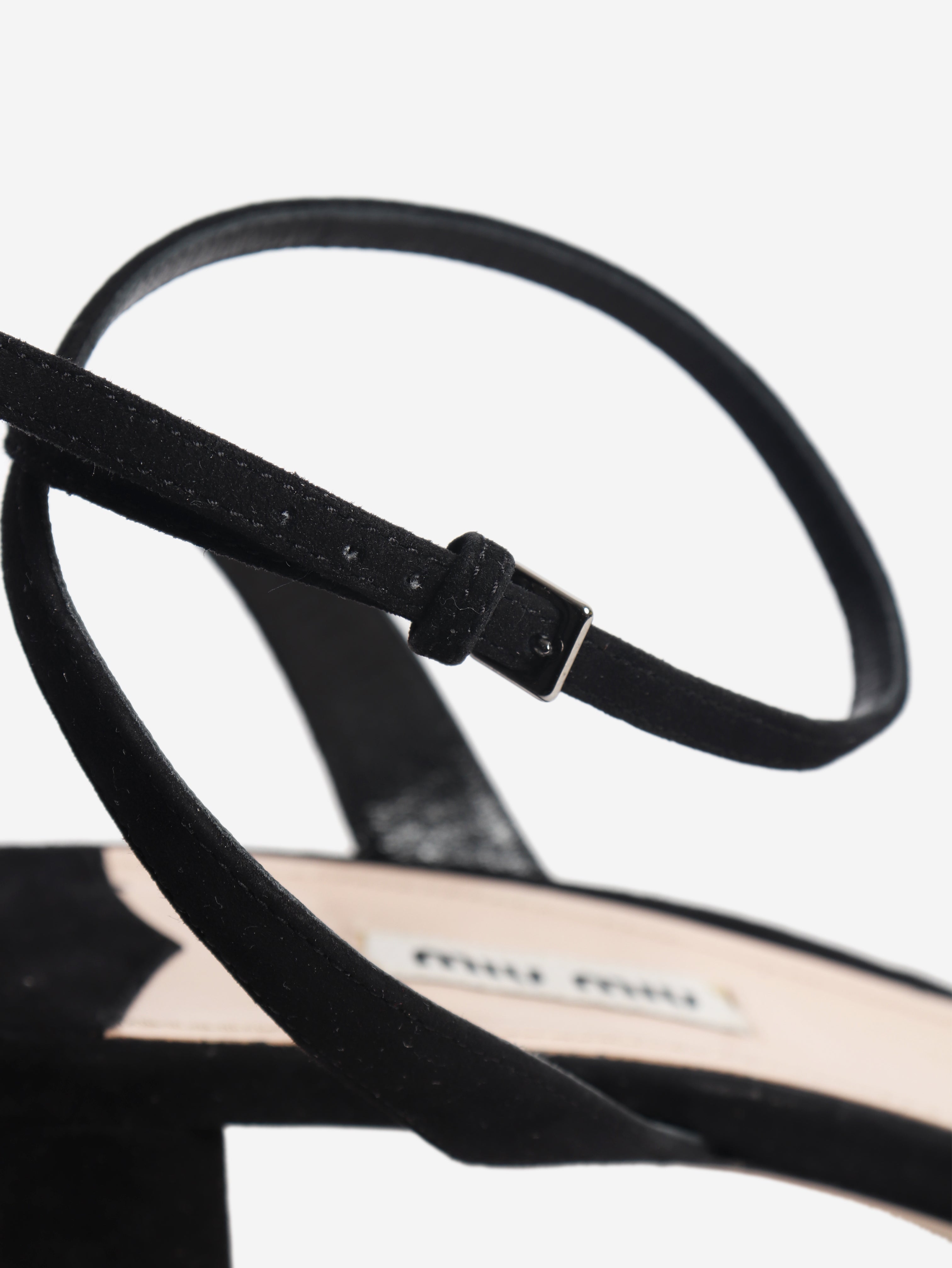Black suede sandal heels - size EU 41