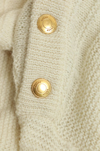 Bally Cream alpaca-blend ribbed jumper - size UK 10