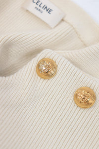 Celine Cream and black Breton striped jumper - size S