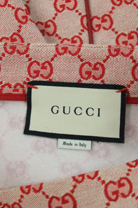 Gucci Pink and red GG monogram midi skirt - size UK 12