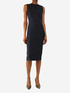 Navy sleeveless bandage midi dress - size XS