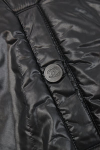 Chanel Black hooded puffer jacket - size UK 8