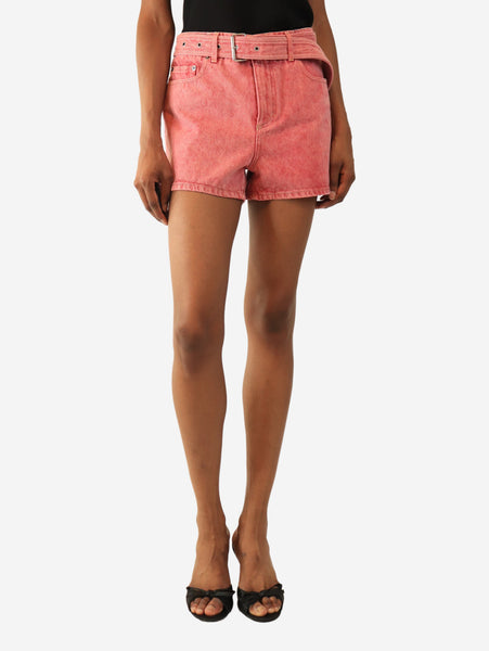 Pink acid wash shorts - size UK 8 product image