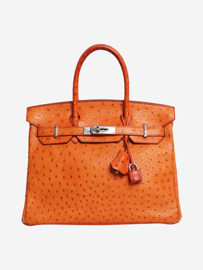 Orange Birkin 30 bag in Ostrich leather Top Handle Bags Hermes 