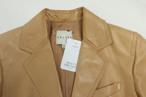 Celine Beige leather two-piece suit set - size UK 8