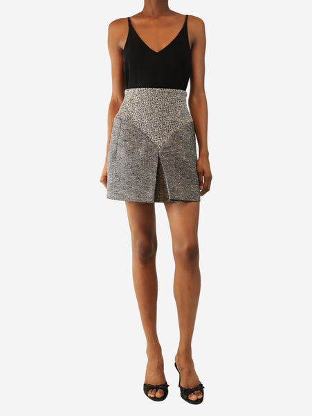 Grey tweed mini skirt - size UK 8 alternate image