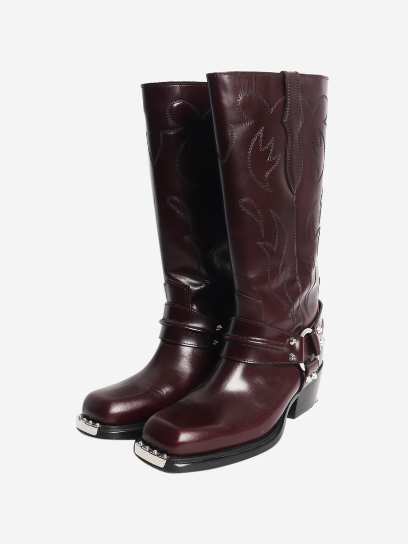 Maroon western boots - size EU 38 (UK 5)