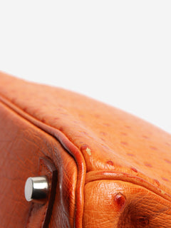 Orange Birkin 30 bag in Ostrich leather Top Handle Bags Hermes 