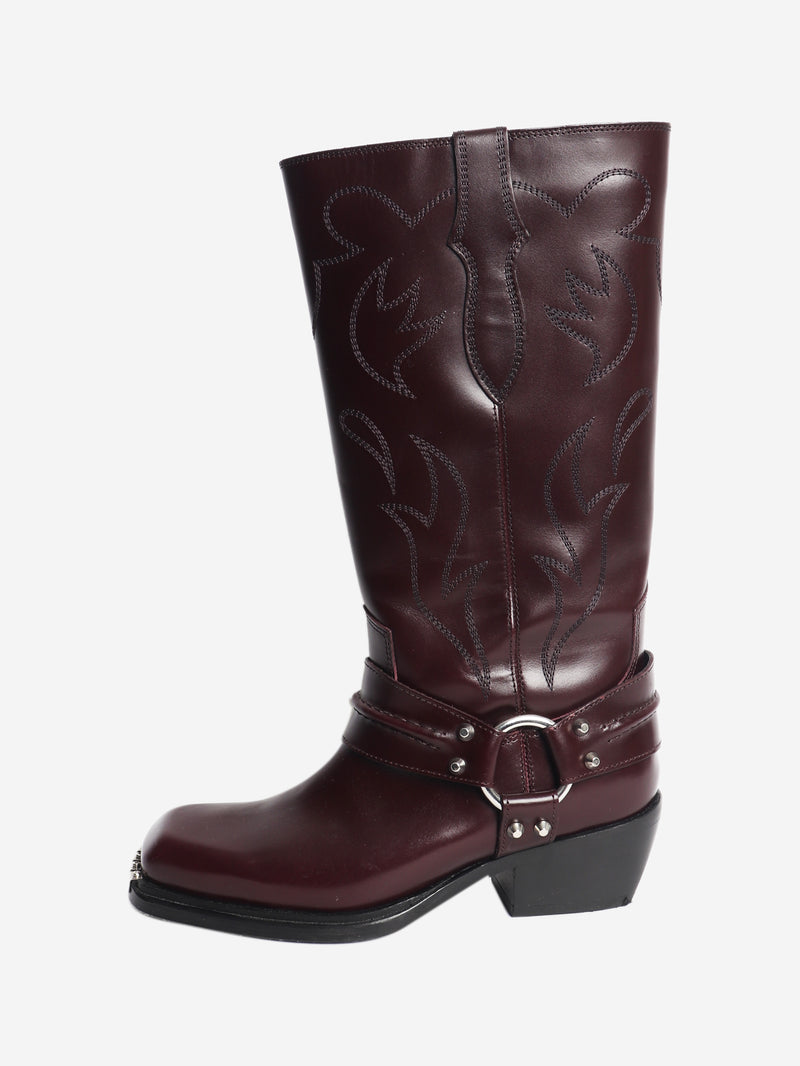 Maroon western boots - size EU 38 (UK 5)