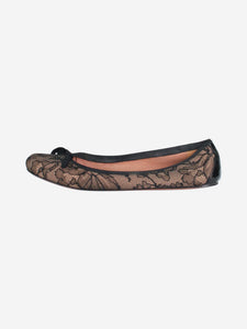 Alaia Black floral lace flats - size EU 38