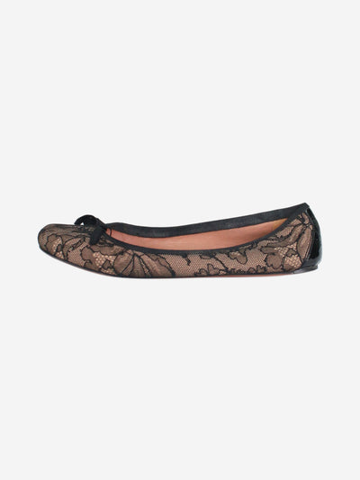 Black floral lace flats - size EU 38 Flat Shoes Alaia 