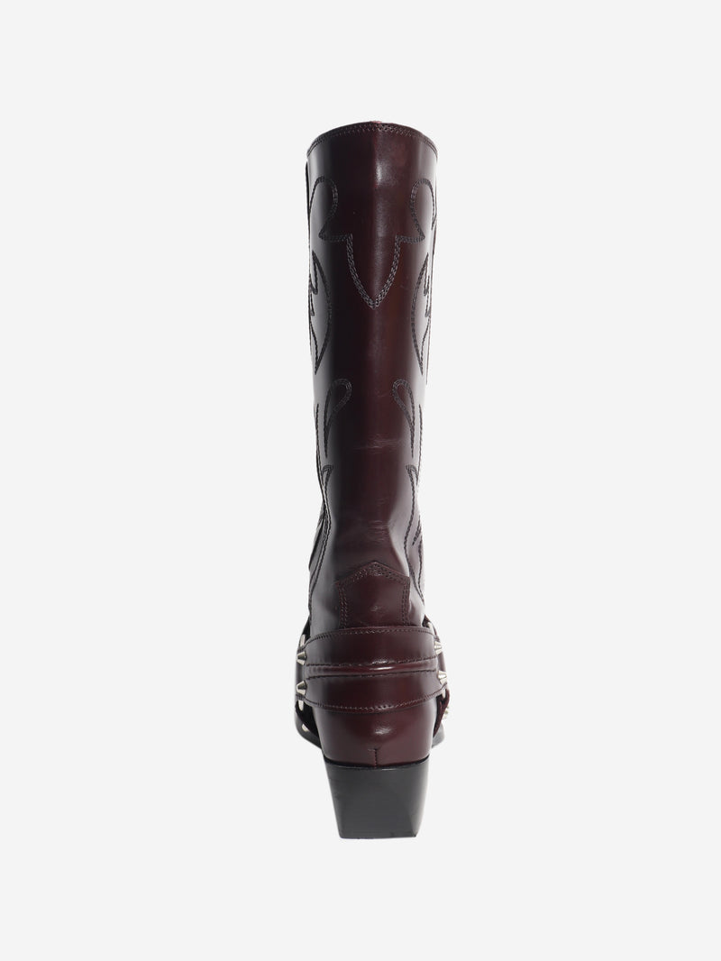 Maroon western boots - size EU 38 (UK 5)