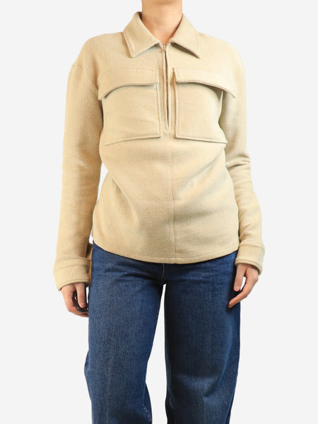 Neutral half-zip pocket jumper - size S product image