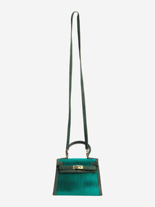 Hermes Green vintage 1991 satin pleated mini Kelly 20 bag