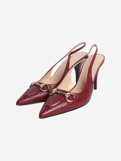 Red horsebit slingback heels - size EU 37.5 (UK 4.5)