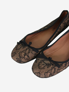 Alaia Black floral lace flats - size EU 38