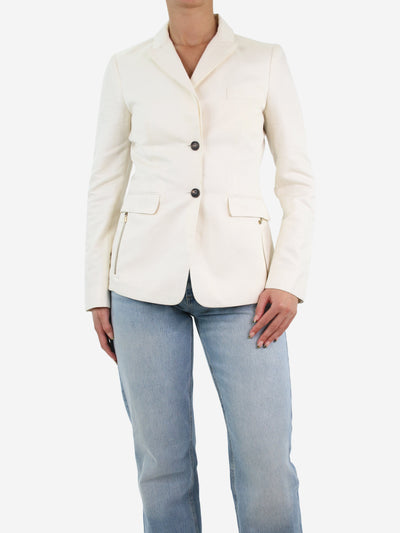 Cream linen-blend blazer - size UK 10 Coats & Jackets Loro Piana 