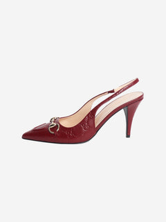 Red horsebit slingback heels - size EU 37.5 (UK 4.5)