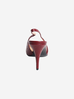 Red horsebit slingback heels - size EU 37.5 (UK 4.5)