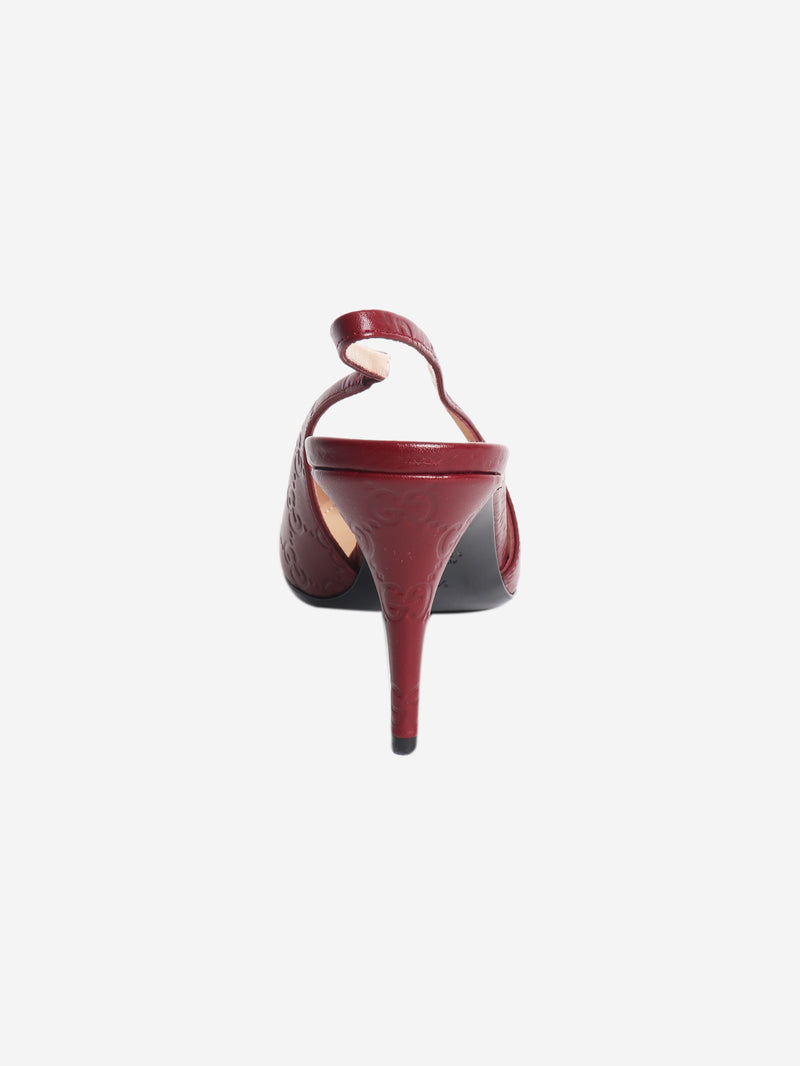 Red horsebit slingback heels - size EU 37.5 (UK 4.5)