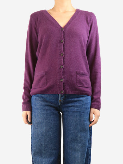 Purple cashmere pocket cardigan - size UK 14 Knitwear Loro Piana 