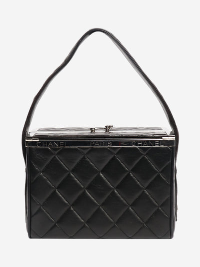Black 1997 Vintahe top handle vanity box bag Top Handle Bags Chanel 