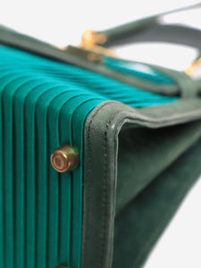 Hermes Green vintage 1991 satin pleated mini Kelly 20 bag