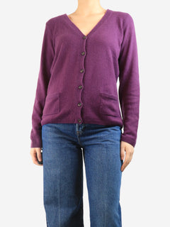 Purple cashmere pocket cardigan - size UK 14 Knitwear Loro Piana 