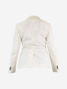 Loro Piana Cream linen-blend blazer - size UK 10