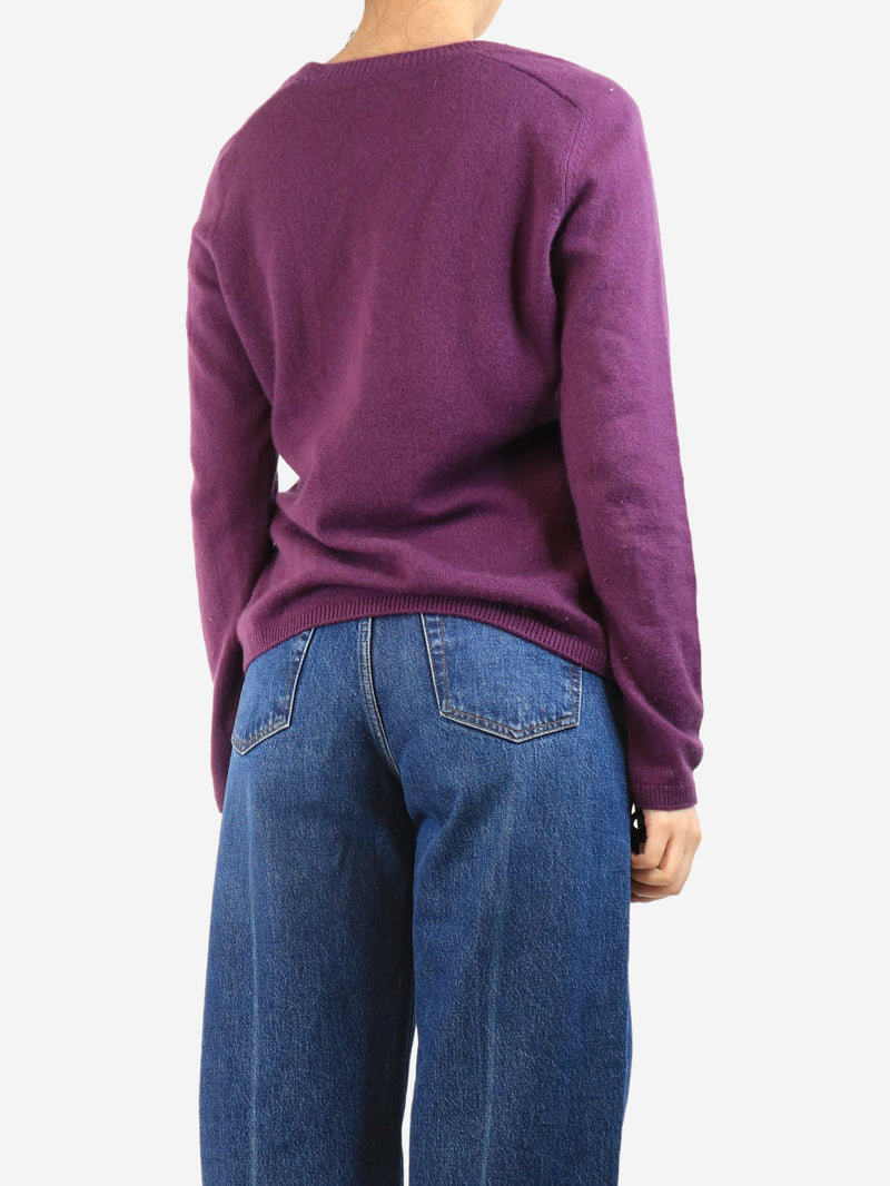Purple cashmere pocket cardigan - size UK 14 Knitwear Loro Piana 