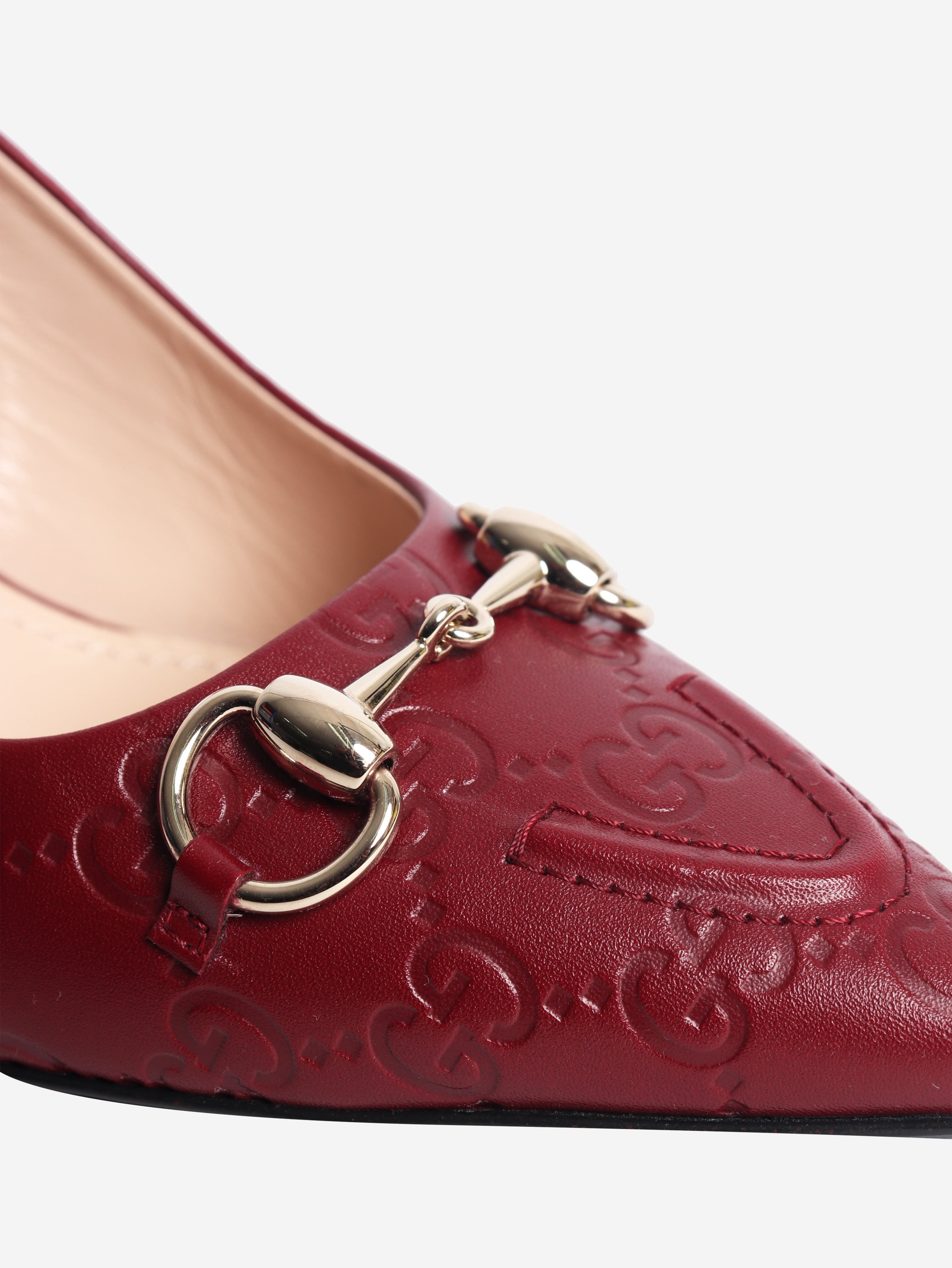 Red horsebit slingback heels - size EU 37.5 (UK 4.5)