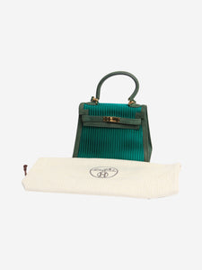 Hermes Green vintage 1991 satin pleated mini Kelly 20 bag