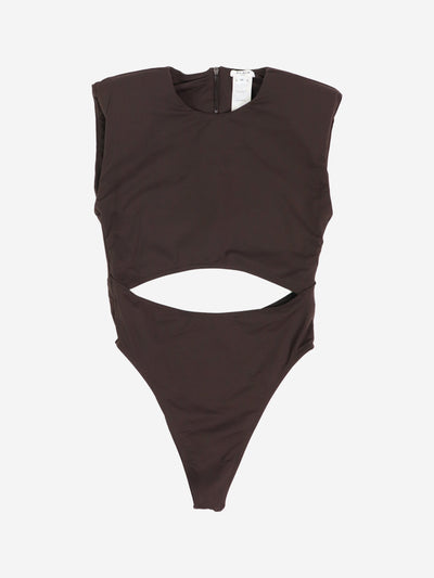 Brown one-piece cutout swimsuit - size UK 10 Beachwear Alaia 