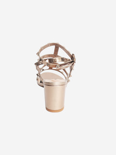 Gold rockstud leather sandals - size EU 38 (UK 5)