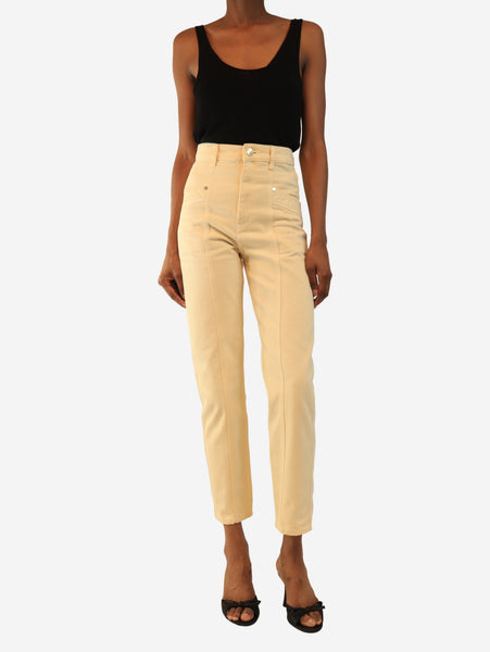 Butter yellow high-waisted jeans - size UK 6 alternate image
