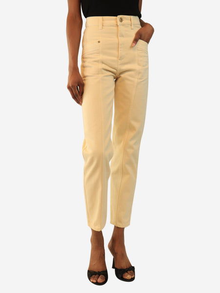 Butter yellow high-waisted jeans - size UK 6 product image