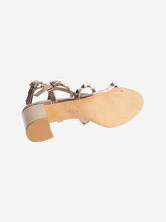 Gold rockstud leather sandals - size EU 38 (UK 5)