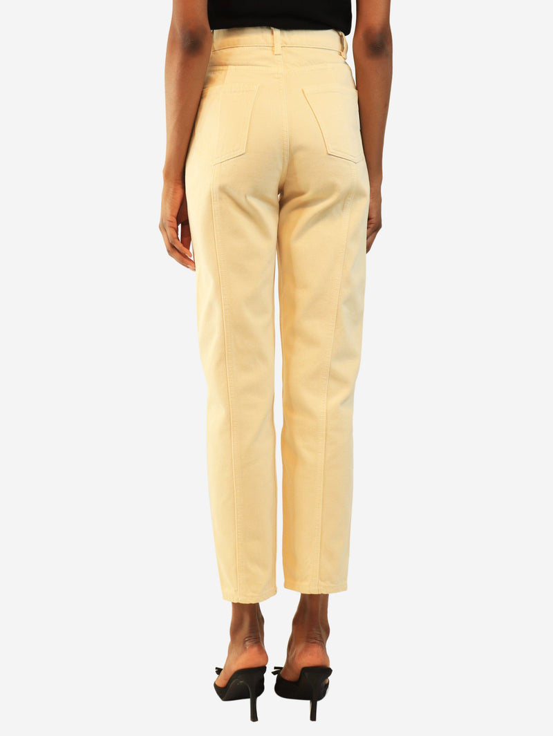 Butter yellow high-waisted jeans - size UK 6 Denim Sandro 