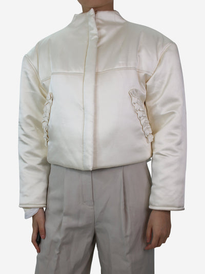 Cream cropped bomber jacket - size S Coats & Jackets Karpova 