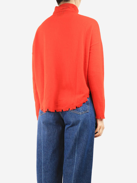 Red cashmere roll-neck jumper - size M alternate image