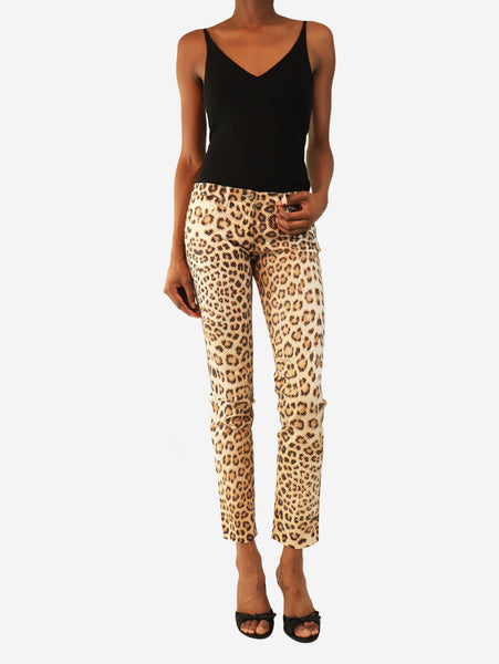 Brown embellished leopard print pants - size S alternate image