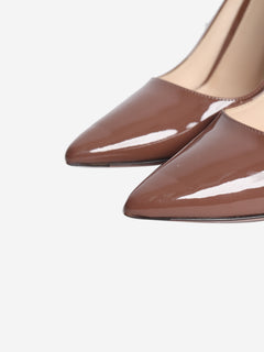 Brown patent leather pumps - size EU 39 (UK 6)
