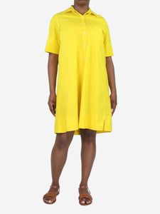 Rosso 35 Yellow cotton knee-length shirt dress - size UK 12