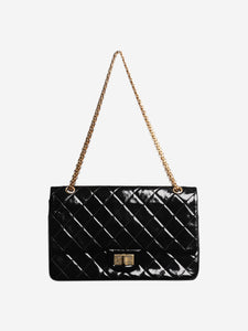 Chanel Black 2013-14 patent maxi 2.55 shoulder bag