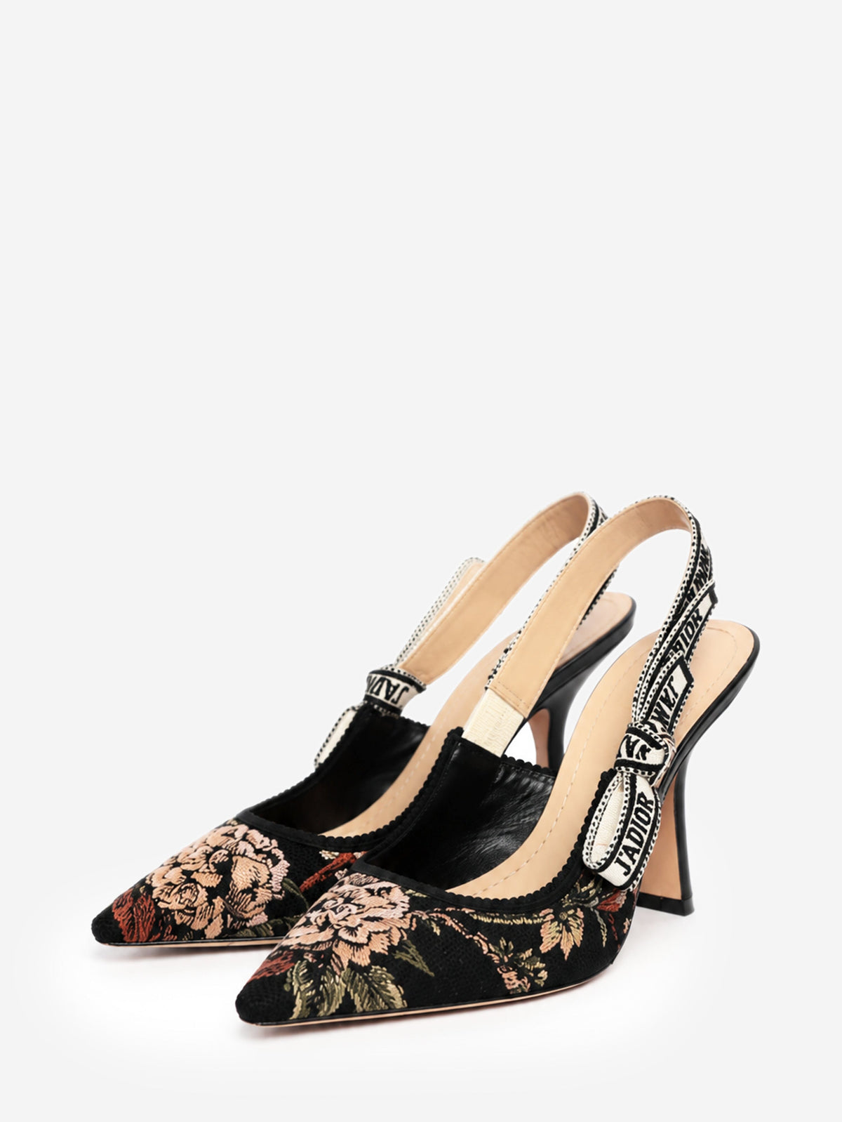 Black floral embroidered J'Adior slingback pumps - size EU 38.5 Heels Dior 