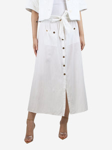 Melissa Odabash White buttoned pocket midi skirt - size S