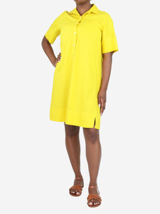 Rosso 35 Yellow cotton knee-length shirt dress - size UK 12