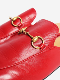 Gucci Red horsebit mules - size EU 39.5 (UK 6.5) Flat Shoes Gucci 